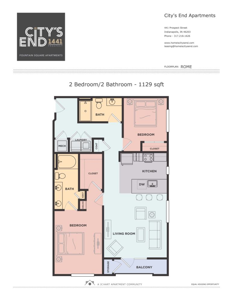 Rome 2 Bedroom Floor Plan City's End Fountain Square